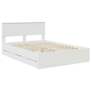 Σκελετός Κρεβατιού Λευκό 140 x 190 cm Μηχανήματος Ξύλο
