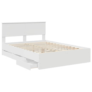 Σκελετός Κρεβατιού Λευκό 140 x 190 cm Μηχανήματος Ξύλο
