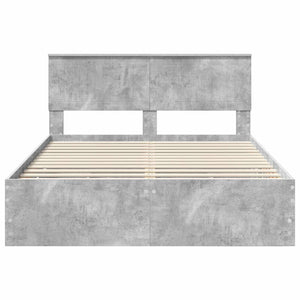 Σκελετός Κρεβατιού Σκυρόδεμα Γκρι 140 x 190 cm Μηχανήματος Ξύλο