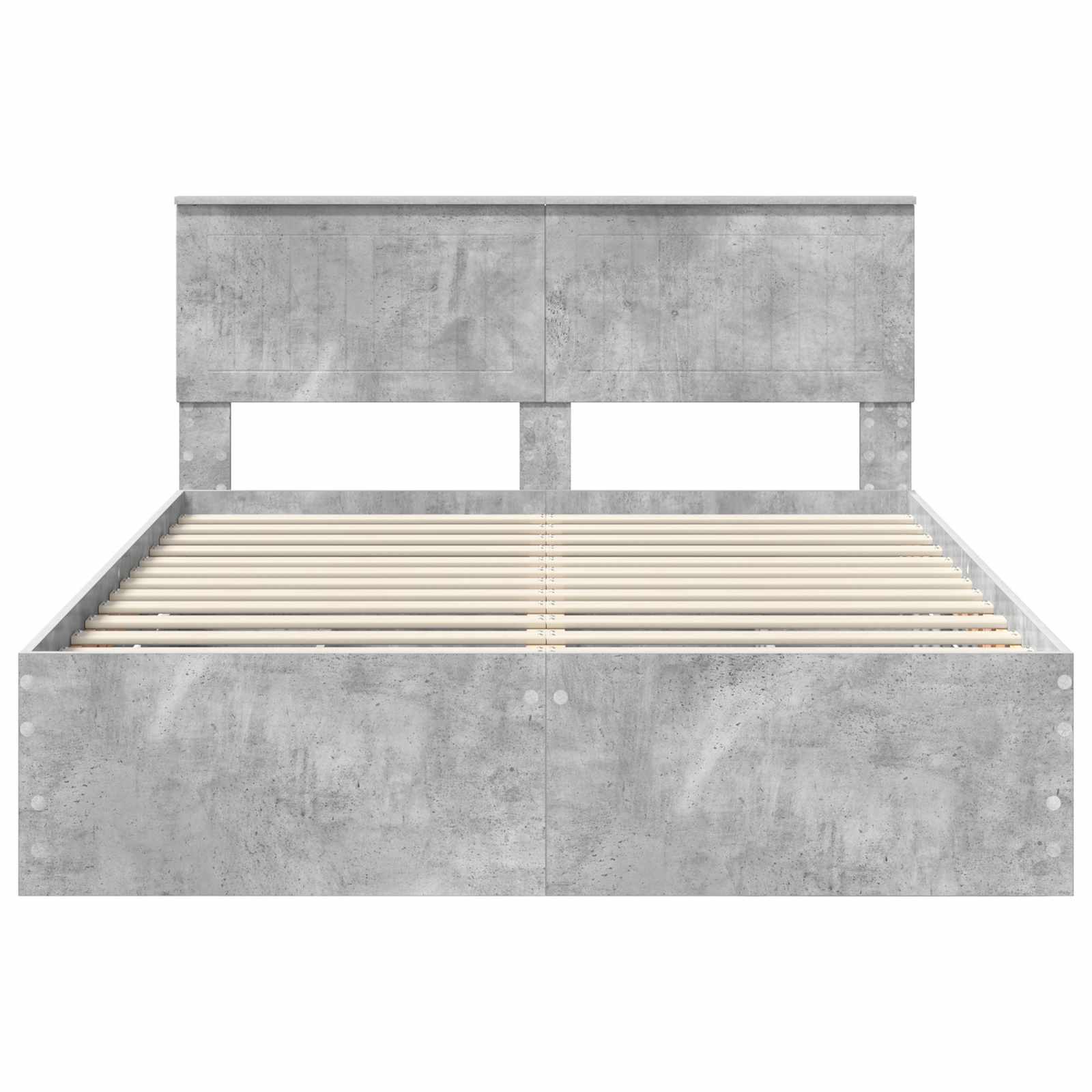 Σκελετός Κρεβατιού Σκυρόδεμα Γκρι 135 x 190 cm Μηχανήματος Ξύλο