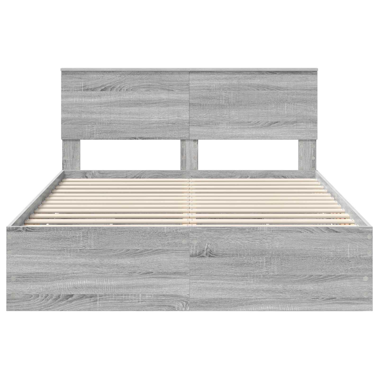 Σκελετός Κρεβατιού Γκρίζο Σονομα 135 x 190 cm Μηχανήματος Ξύλο - Pakobazaar