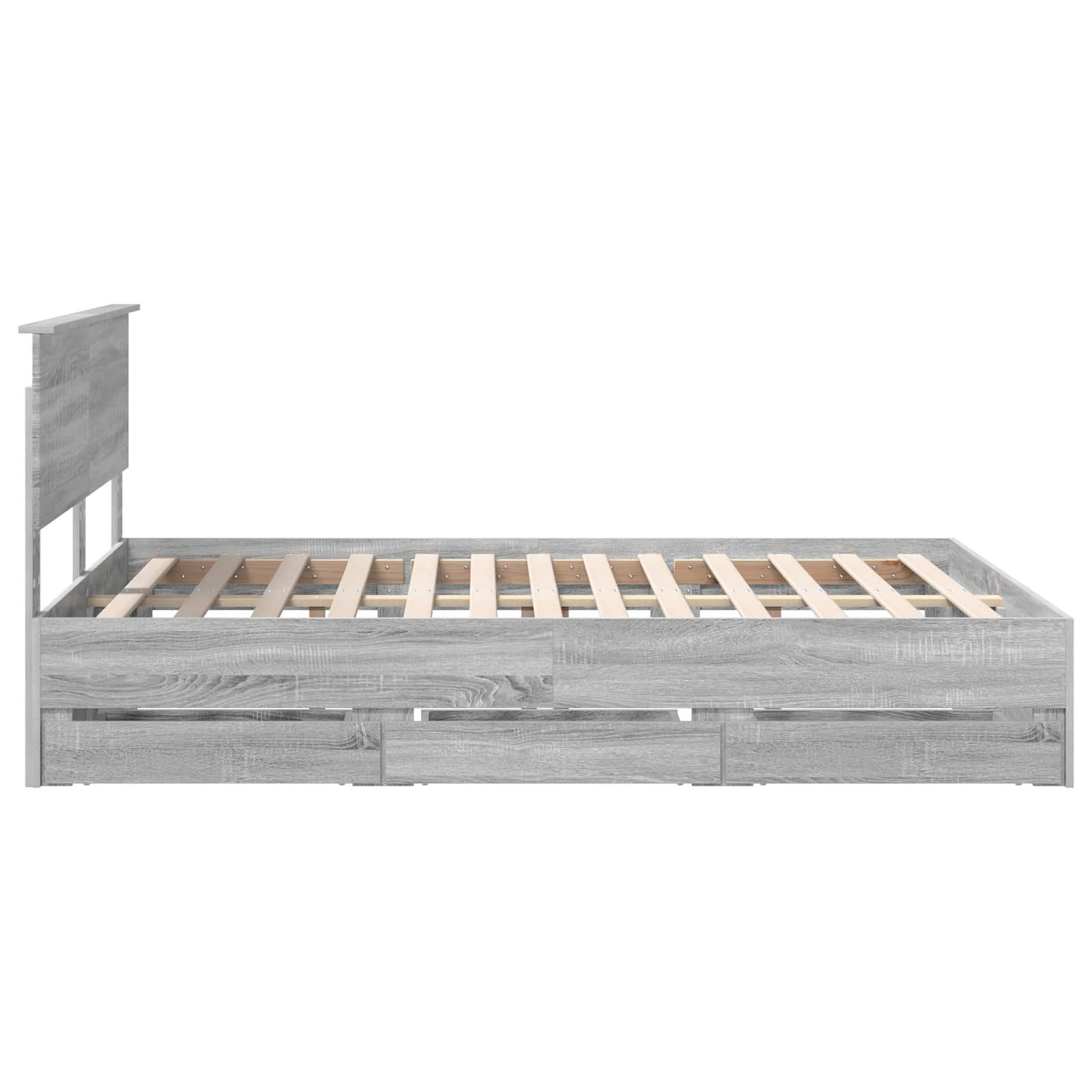 Σκελετός Κρεβατιού Γκρίζο Σονομα 135 x 190 cm Μηχανήματος Ξύλο - Pakobazaar