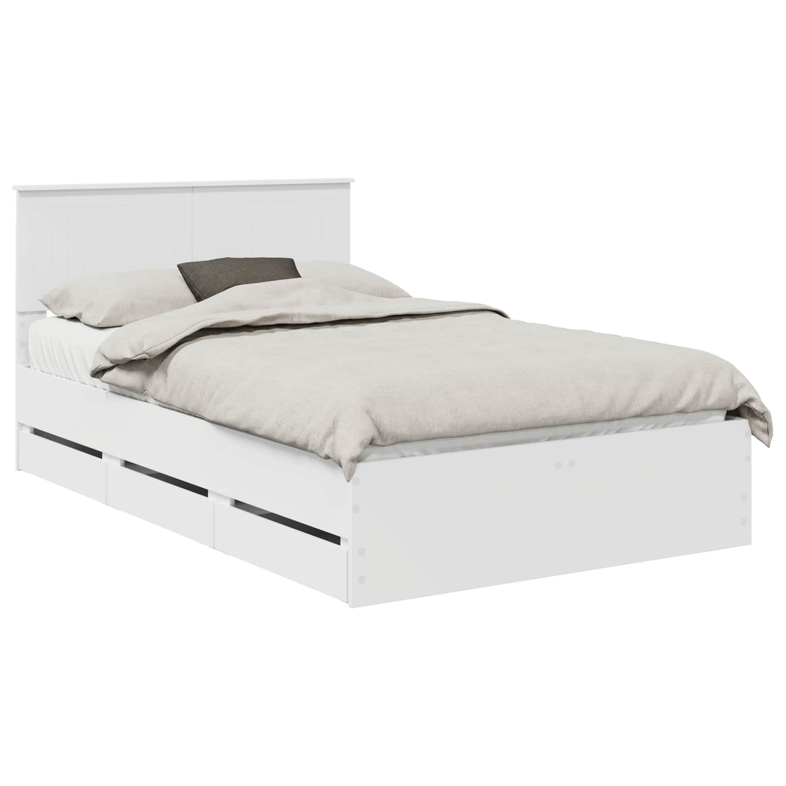 Σκελετός Κρεβατιού Λευκό 120 x 200 cm Μηχανήματος Ξύλο - Pakobazaar