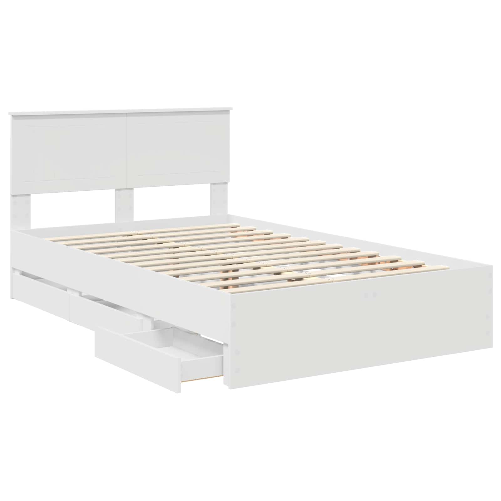 Σκελετός Κρεβατιού Λευκό 120 x 200 cm Μηχανήματος Ξύλο - Pakobazaar