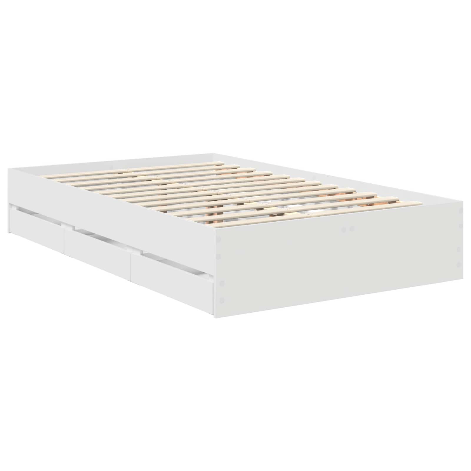 Σκελετός Κρεβατιού Λευκό 120 x 200 cm Μηχανήματος Ξύλο - Pakobazaar