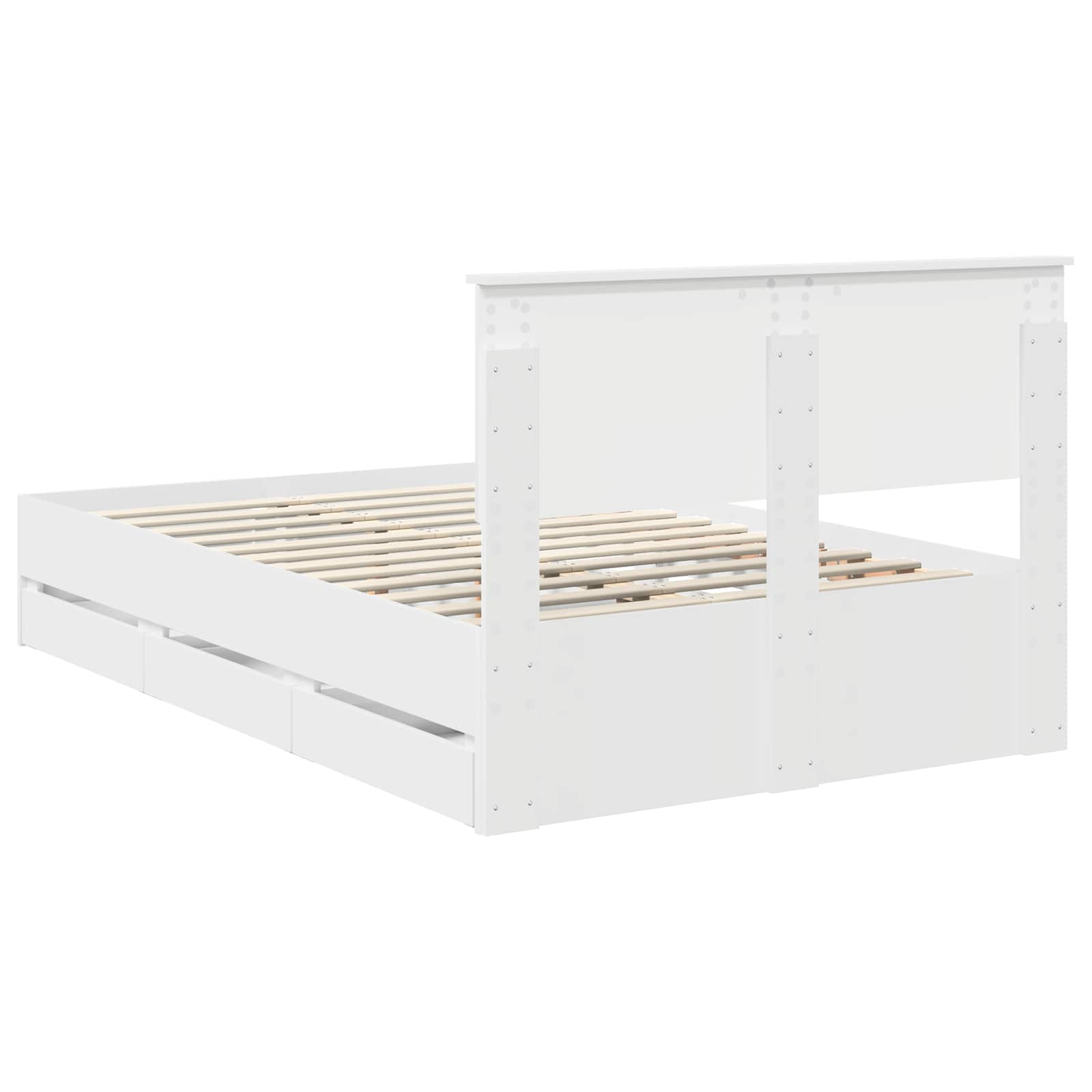 Σκελετός Κρεβατιού Λευκό 120 x 200 cm Μηχανήματος Ξύλο - Pakobazaar