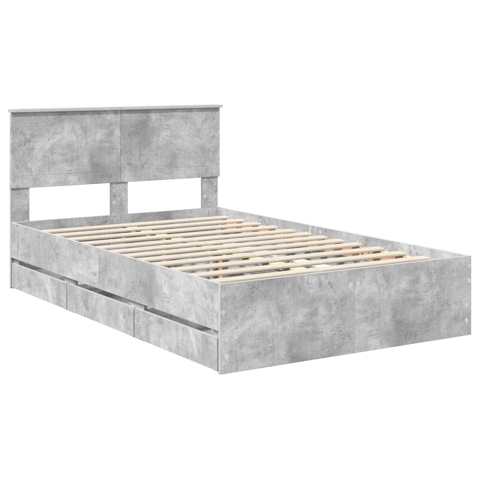 Σκελετός Κρεβατιού Σκυρόδεμα Γκρι 120 x 190 cm Μηχανήματος Ξύλο