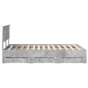 Σκελετός Κρεβατιού Σκυρόδεμα Γκρι 120 x 190 cm Μηχανήματος Ξύλο - Pakobazaar