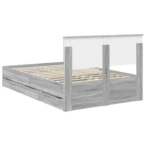 Σκελετός Κρεβατιού Γκρίζο Σονομα 120 x 190 cm Μηχανήματος Ξύλο