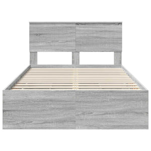 Σκελετός Κρεβατιού Γκρίζο Σονομα 120 x 190 cm Μηχανήματος Ξύλο