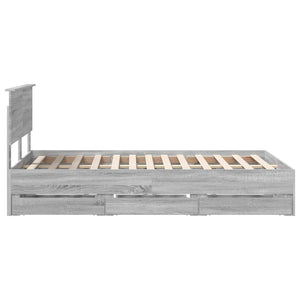 Σκελετός Κρεβατιού Γκρίζο Σονομα 120 x 190 cm Μηχανήματος Ξύλο