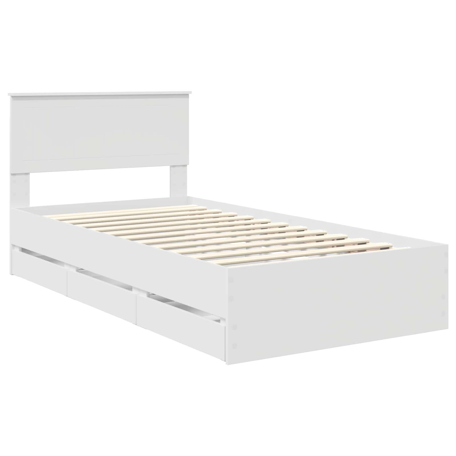 Σκελετός Κρεβατιού Λευκό 100 x 200 cm Μηχανήματος Ξύλο