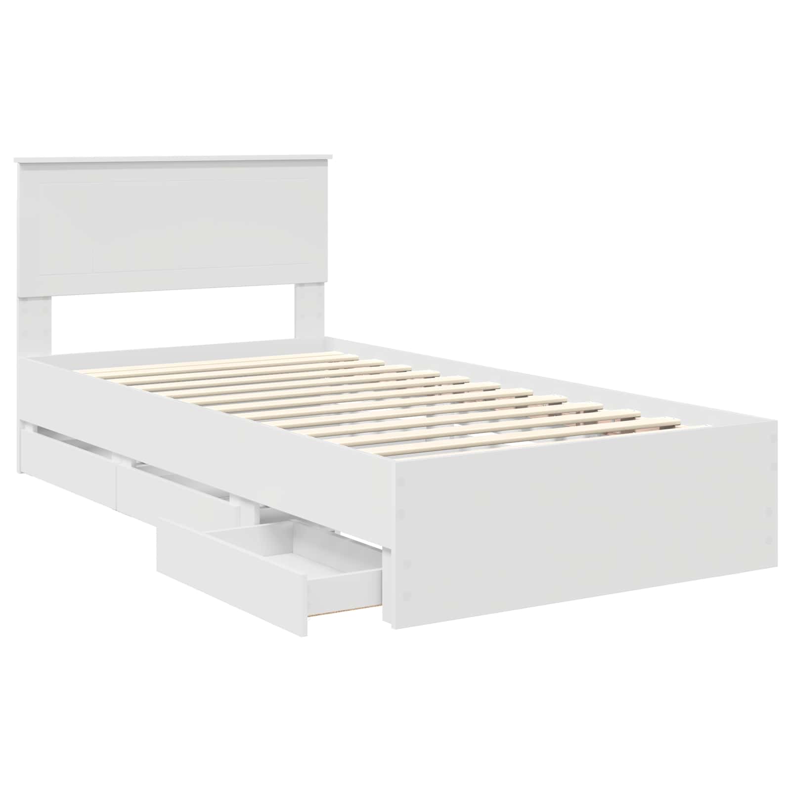 Σκελετός Κρεβατιού Λευκό 100 x 200 cm Μηχανήματος Ξύλο