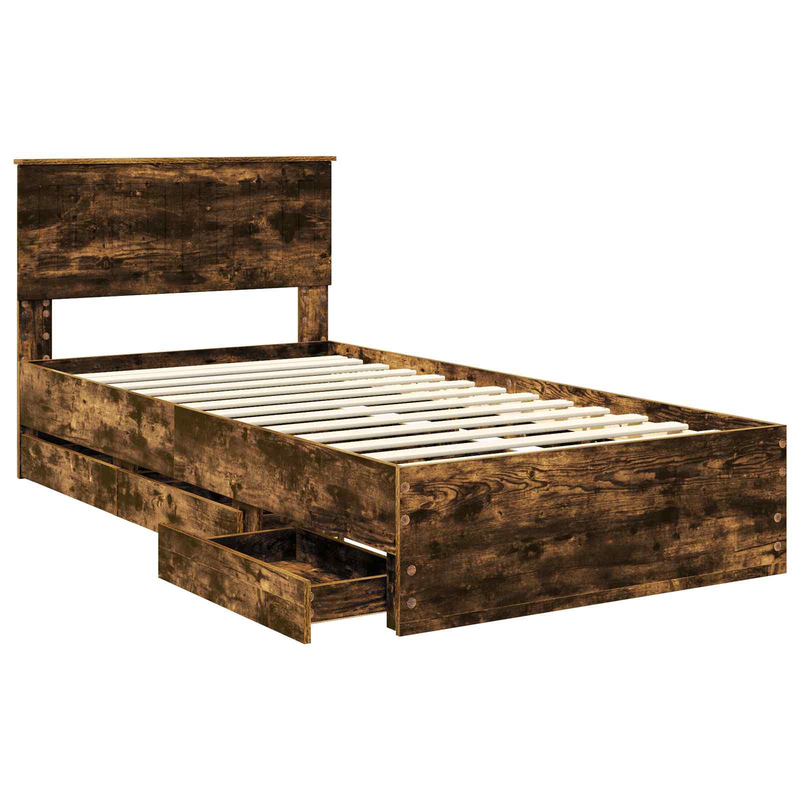 Σκελετός Κρεβατιού Καπνιστό Δρύς 100 x 200 cm Μηχανήματος Ξύλο