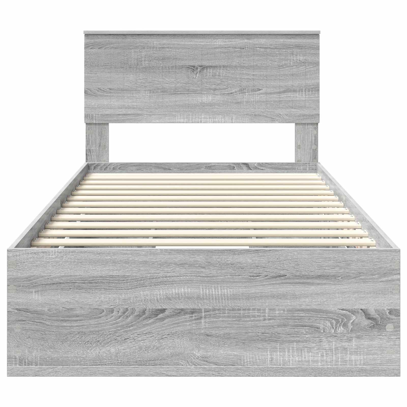Σκελετός Κρεβατιού Γκρίζο Σονομα 100 x 200 cm Μηχανήματος Ξύλο