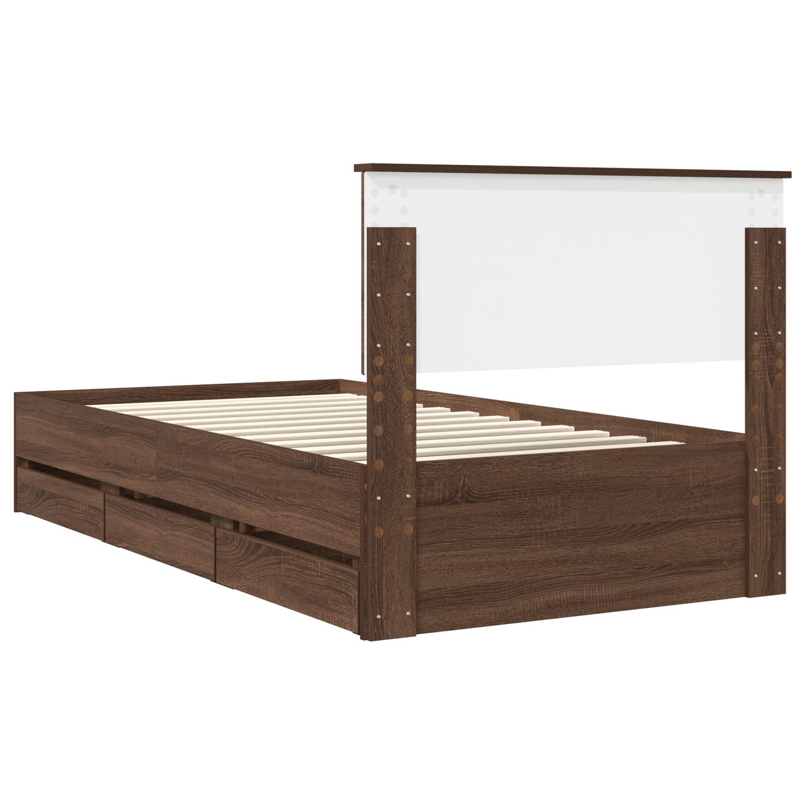 Σκελετός Κρεβατιού Καφέ δρυς 100 x 200 cm Μηχανήματος Ξύλο