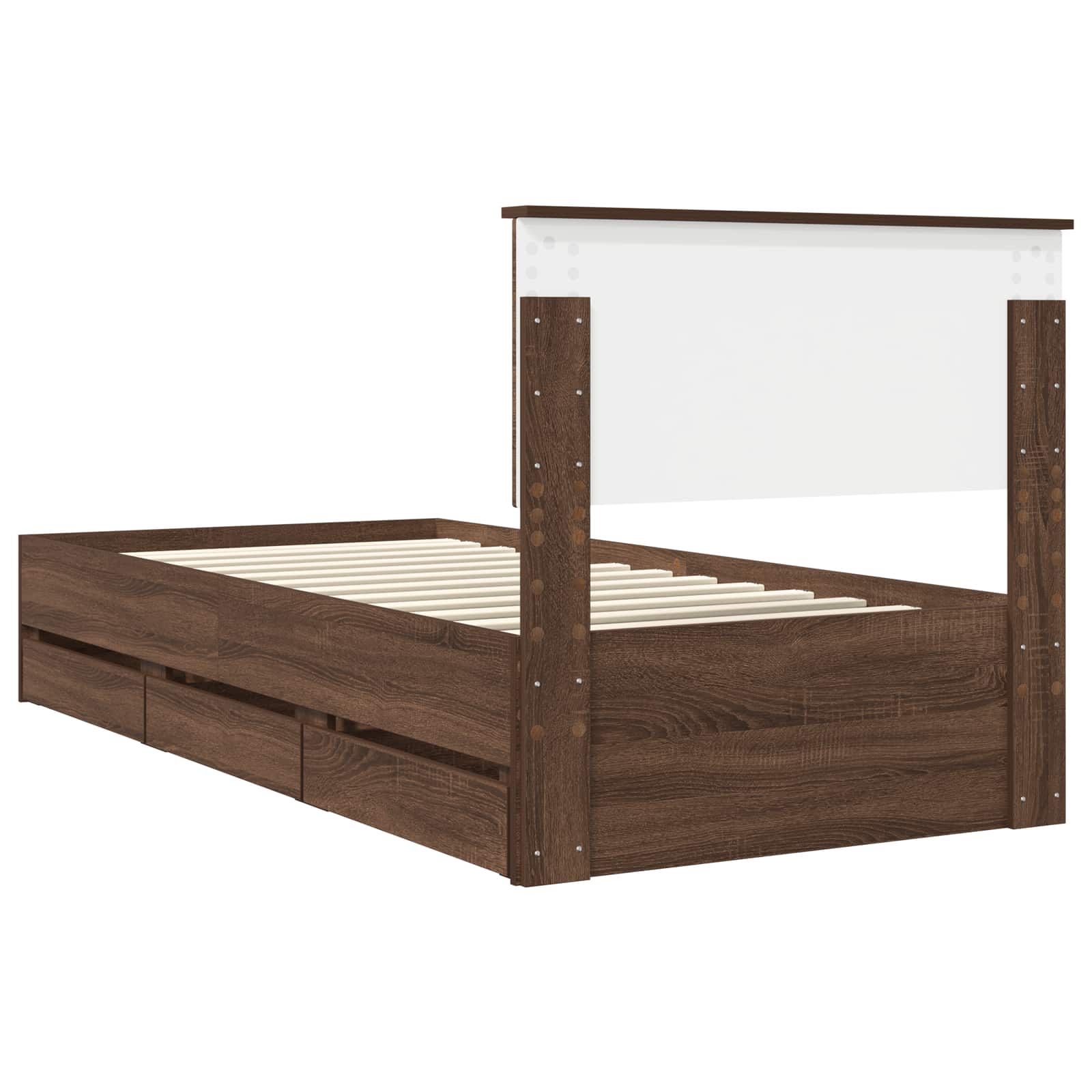 Σκελετός Κρεβατιού Καφέ δρυς 90 x 200 cm Μηχανήματος Ξύλο