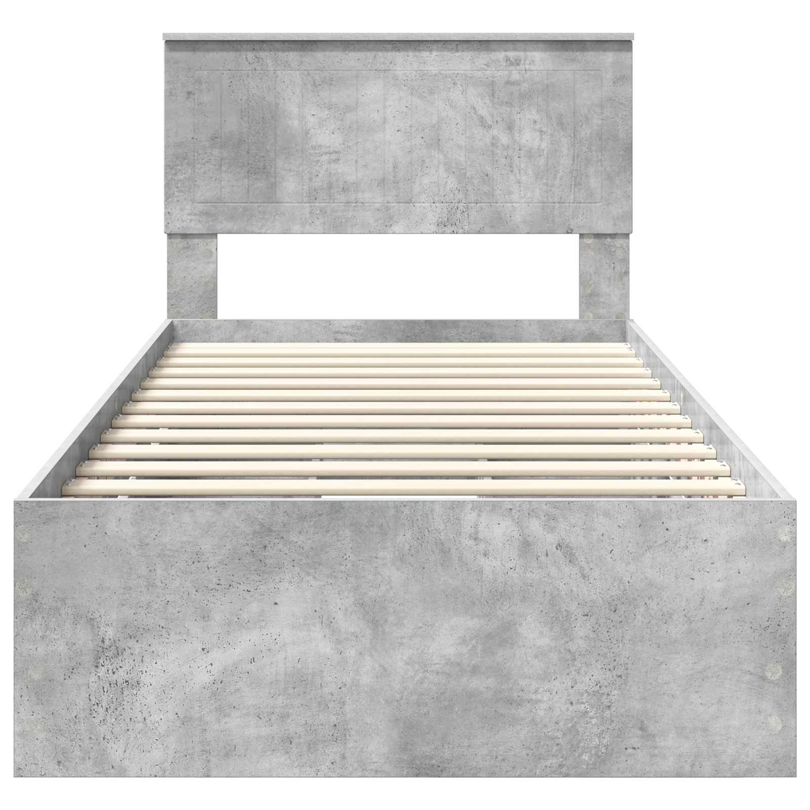 Σκελετός Κρεβατιού Σκυρόδεμα Γκρι 90 x 190 cm Μηχανήματος Ξύλο