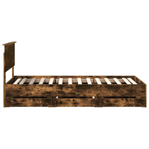 Σκελετός Κρεβατιού Καπνιστό Δρύς 90 x 190 cm Μηχανήματος Ξύλο