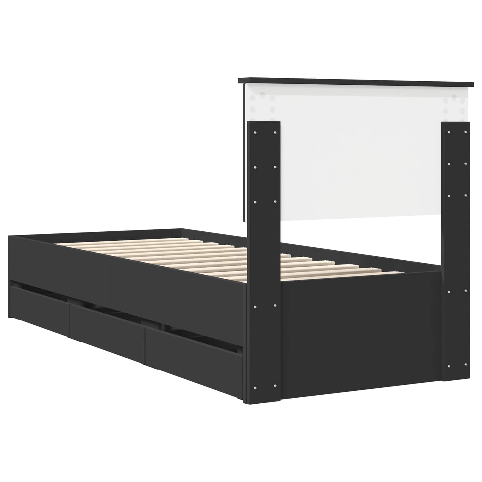 Σκελετός Κρεβατιού Μαύρο 75 x 190 cm Μηχανήματος Ξύλο