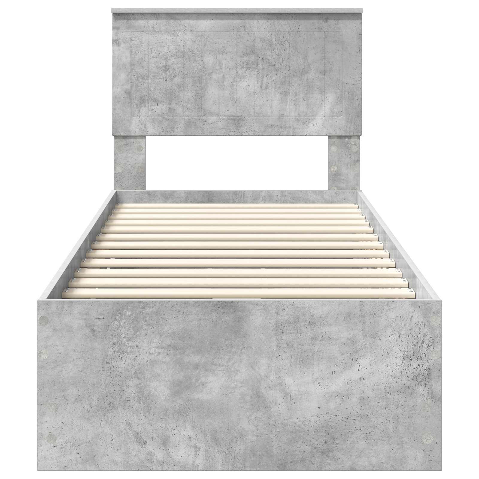 Σκελετός Κρεβατιού Σκυρόδεμα Γκρι 75 x 190 cm Μηχανήματος Ξύλο
