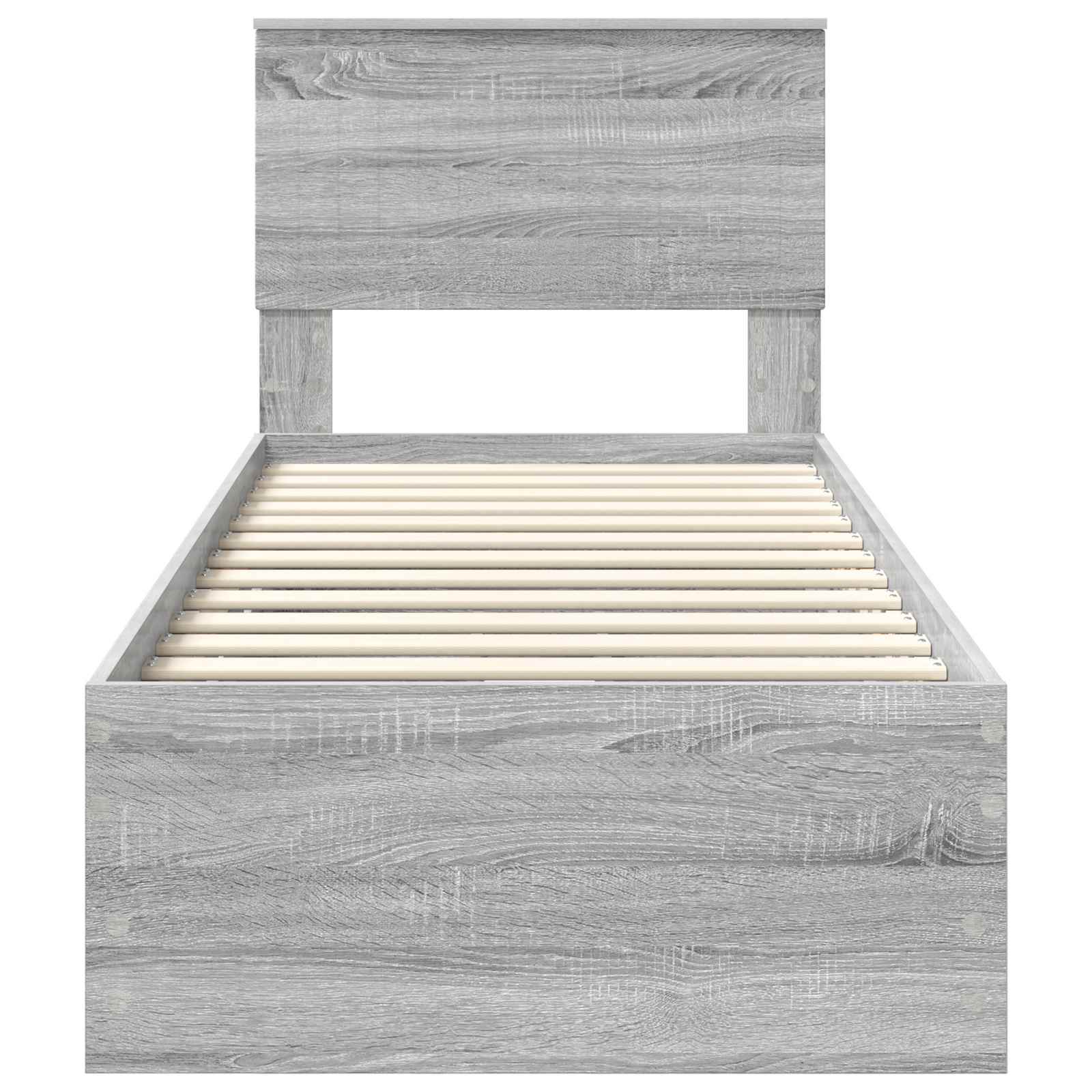 Σκελετός Κρεβατιού Γκρίζο Σονομα 75 x 190 cm Μηχανήματος Ξύλο