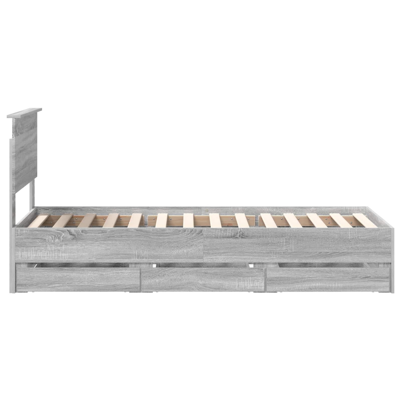 Σκελετός Κρεβατιού Γκρίζο Σονομα 75 x 190 cm Μηχανήματος Ξύλο
