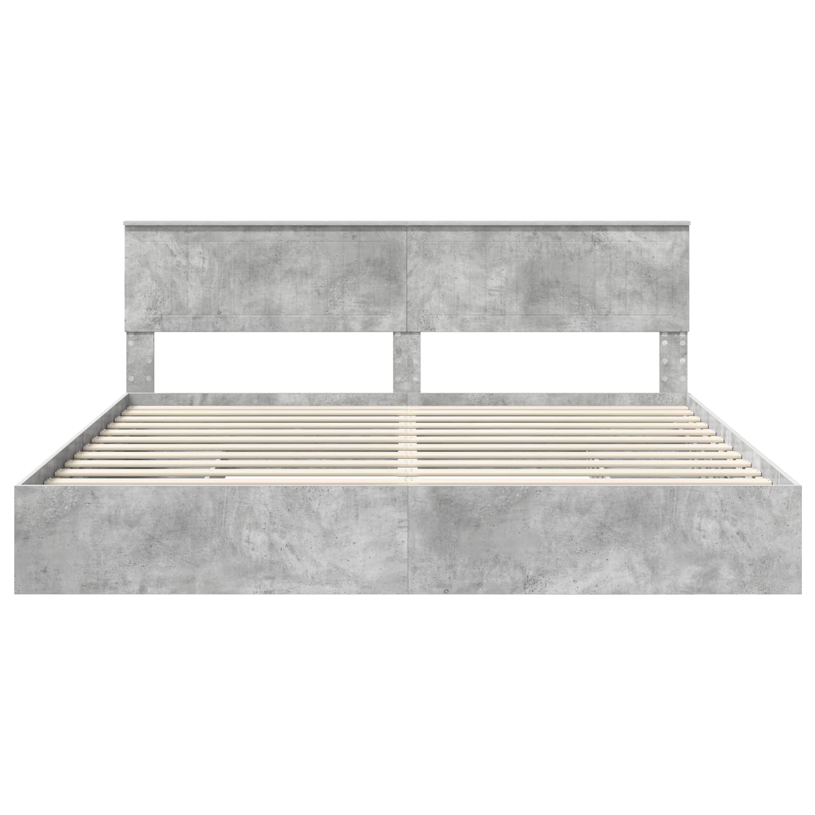 Κρεβάτι Αποθήκης Σκυρόδεμα Γκρι 200 x 200 cm Επεξεργασμένο ξύλο