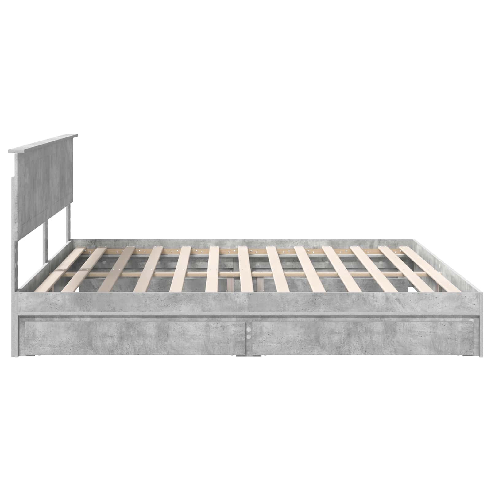 Κρεβάτι Αποθήκης Σκυρόδεμα Γκρι 200 x 200 cm Επεξεργασμένο ξύλο
