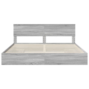 Κρεβάτι Αποθήκης Γκρίζο Σονομα 200 x 200 cm Επεξεργασμένο Ξύλο