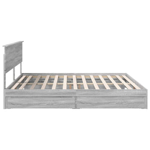 Κρεβάτι Αποθήκης Γκρίζο Σονομα 200 x 200 cm Επεξεργασμένο Ξύλο