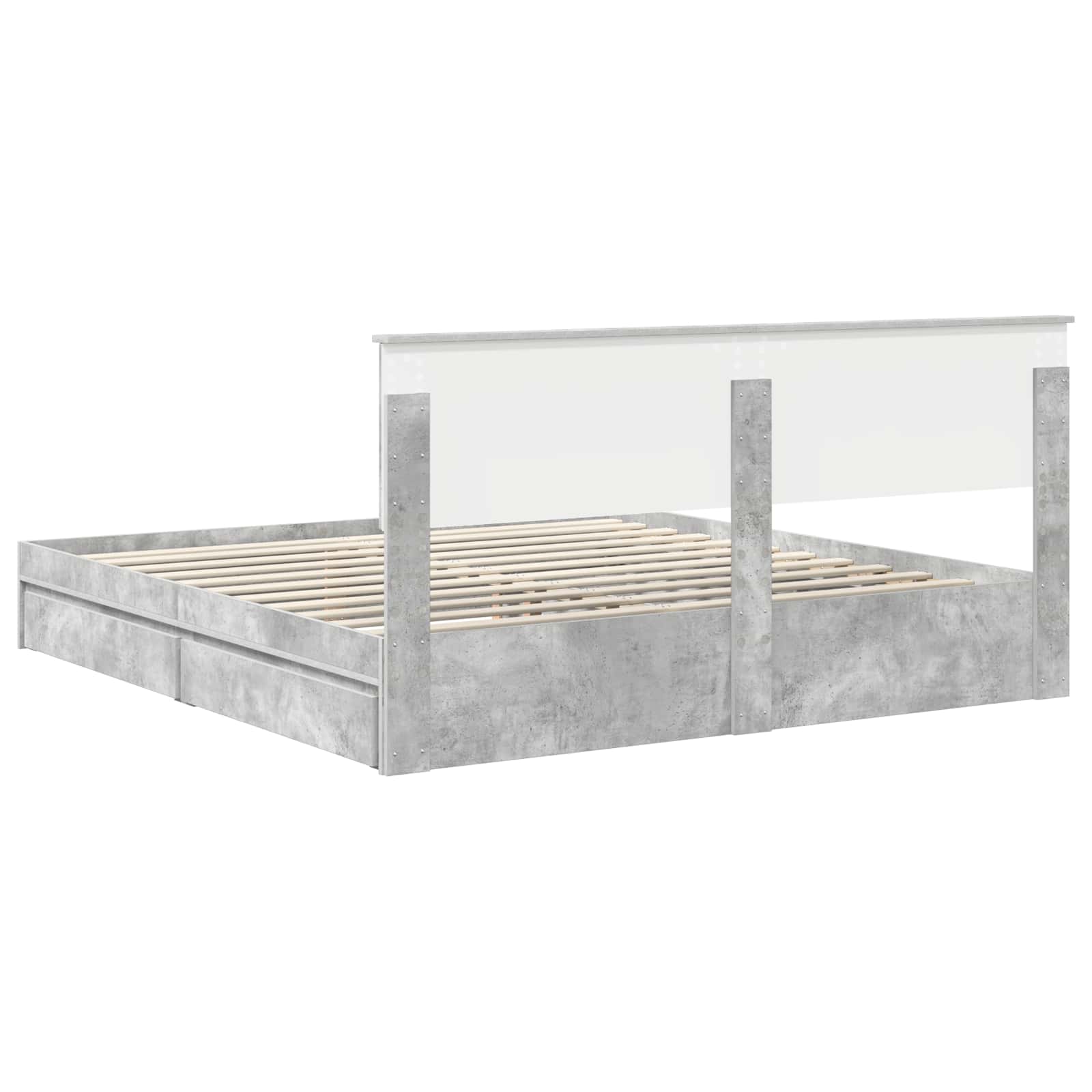 Κρεβάτι Αποθήκης Σκυρόδεμα Γκρι 180 x 200 cm Επεξεργασμένο ξύλο - Pakobazaar