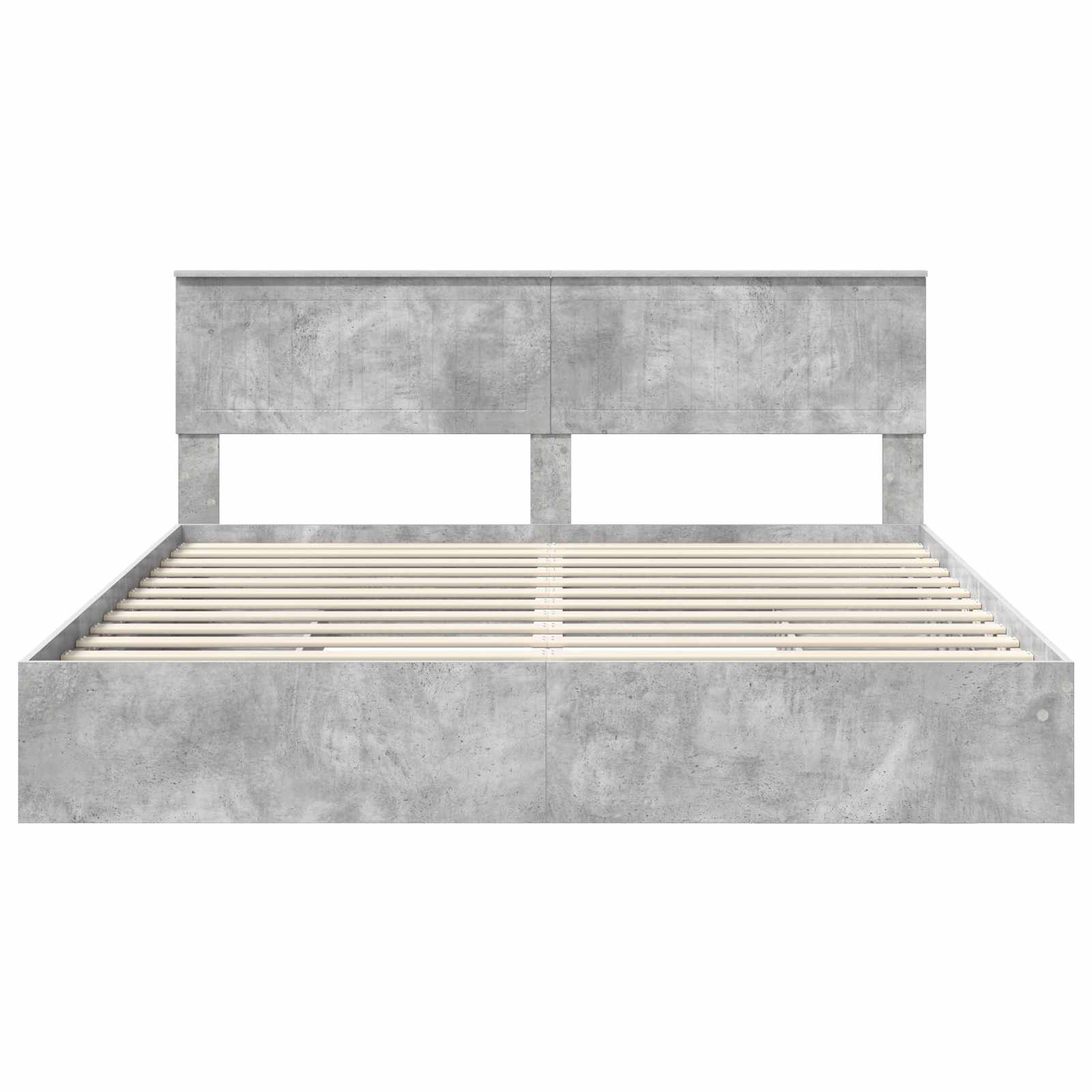 Κρεβάτι Αποθήκης Σκυρόδεμα Γκρι 180 x 200 cm Επεξεργασμένο ξύλο - Pakobazaar