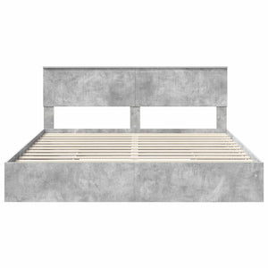 Κρεβάτι Αποθήκης Σκυρόδεμα Γκρι 180 x 200 cm Επεξεργασμένο ξύλο - Pakobazaar