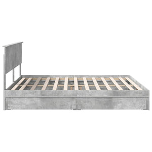Κρεβάτι Αποθήκης Σκυρόδεμα Γκρι 180 x 200 cm Επεξεργασμένο ξύλο - Pakobazaar