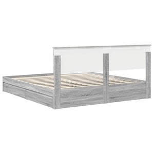 Κρεβάτι Αποθήκης Γκρίζο Σονομα 180 x 200 cm Επεξεργασμένο Ξύλο