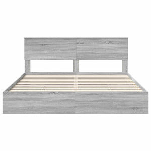Κρεβάτι Αποθήκης Γκρίζο Σονομα 180 x 200 cm Επεξεργασμένο Ξύλο