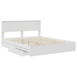 Κρεβάτι Αποθήκης Λευκό 160 x 200 cm Επεξεργασμένο Ξύλο