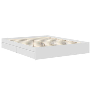 Κρεβάτι Αποθήκης Λευκό 160 x 200 cm Επεξεργασμένο Ξύλο