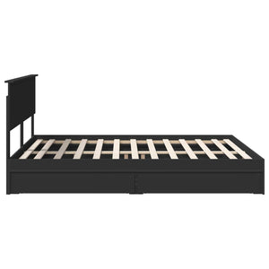 Κρεβάτι Αποθήκης Μαύρο 160 x 200 cm Επεξεργασμένο Ξύλο - Pakobazaar