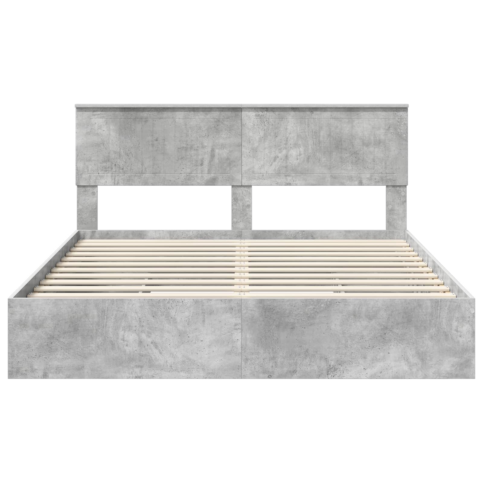 Κρεβάτι Αποθήκης Σκυρόδεμα Γκρι 160 x 200 cm Επεξεργασμένο Ξύλο - Pakobazaar
