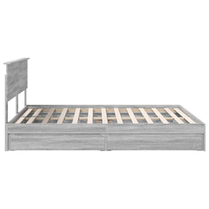Κρεβάτι Αποθήκης Γκρίζο Σονομα 160 x 200 cm Επεξεργασμένο Ξύλο
