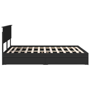 Κρεβάτι Αποθήκης Μαύρο 150 x 200 cm Επεξεργασμένο ξύλο - Pakobazaar
