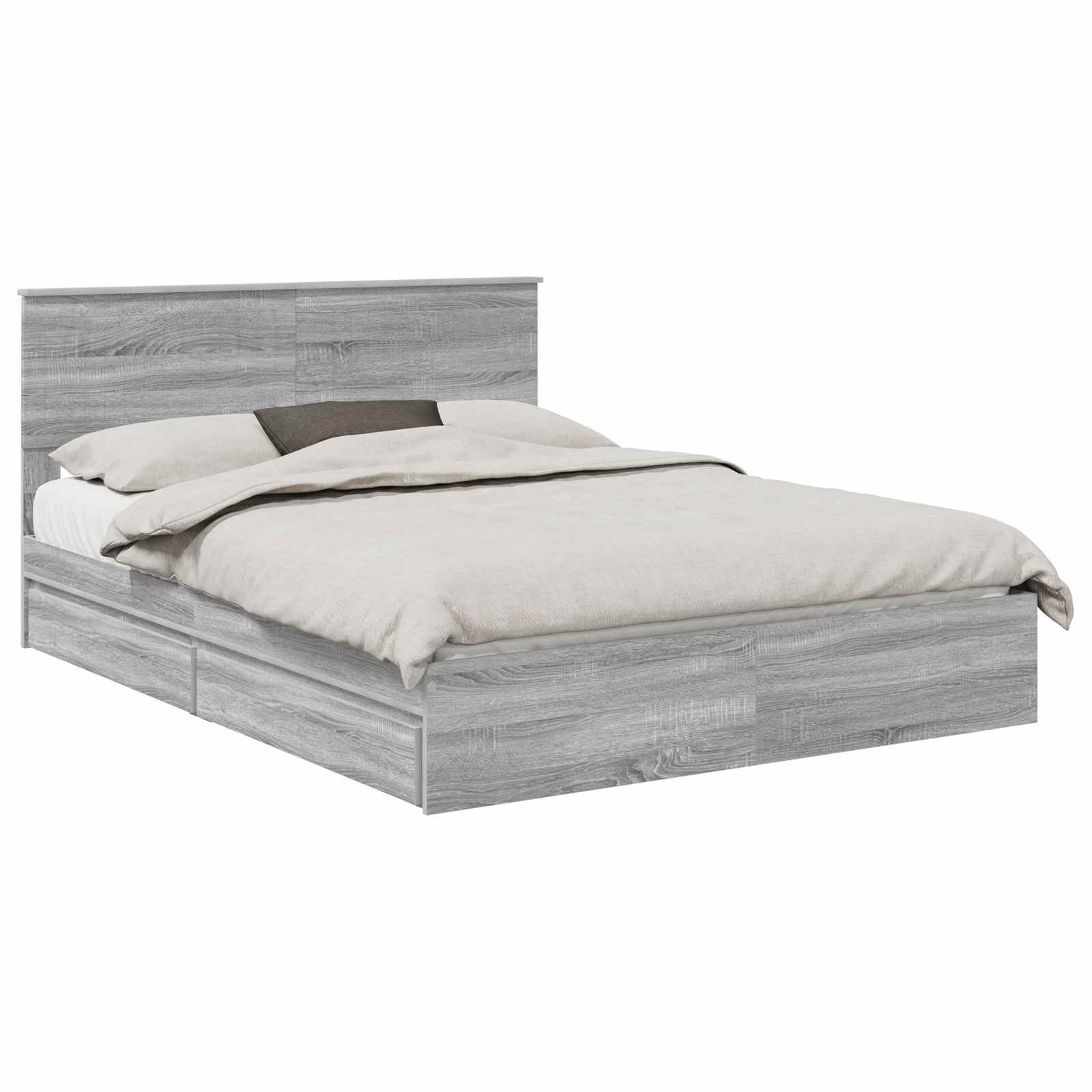 Κρεβάτι Αποθήκης Γκρίζο Σονομα 150 x 200 cm Επεξεργασμένο ξύλο - Pakobazaar