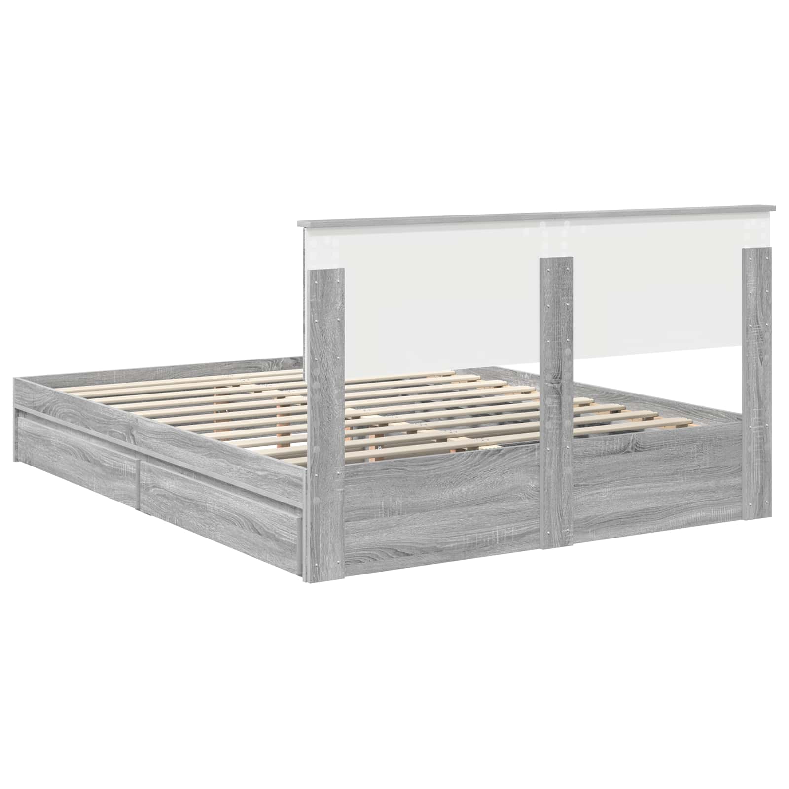 Κρεβάτι Αποθήκης Γκρίζο Σονομα 150 x 200 cm Επεξεργασμένο ξύλο - Pakobazaar