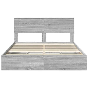 Κρεβάτι Αποθήκης Γκρίζο Σονομα 150 x 200 cm Επεξεργασμένο ξύλο - Pakobazaar