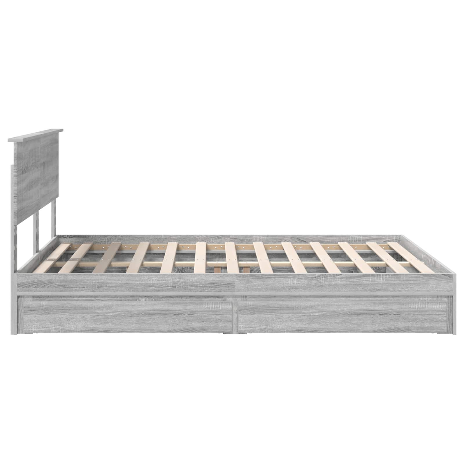 Κρεβάτι Αποθήκης Γκρίζο Σονομα 150 x 200 cm Επεξεργασμένο ξύλο - Pakobazaar