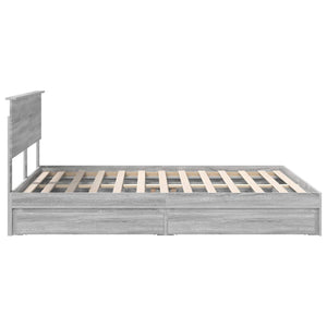 Κρεβάτι Αποθήκης Γκρίζο Σονομα 150 x 200 cm Επεξεργασμένο ξύλο - Pakobazaar