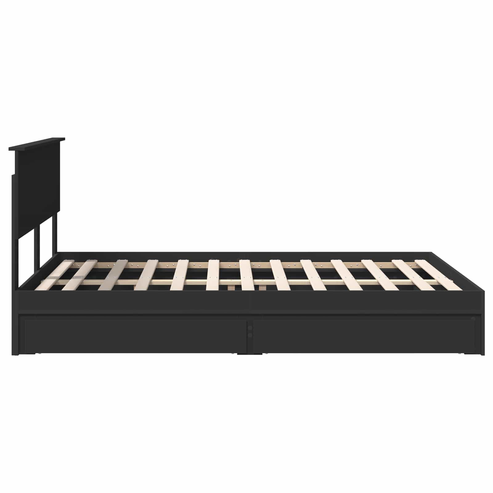 Κρεβάτι Αποθήκης Μαύρο 140 x 200 cm Επεξεργασμένο Ξύλο