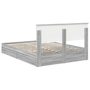 Κρεβάτι Αποθήκης Γκρίζο Σονομα 140 x 200 cm Επεξεργασμένο Ξύλο